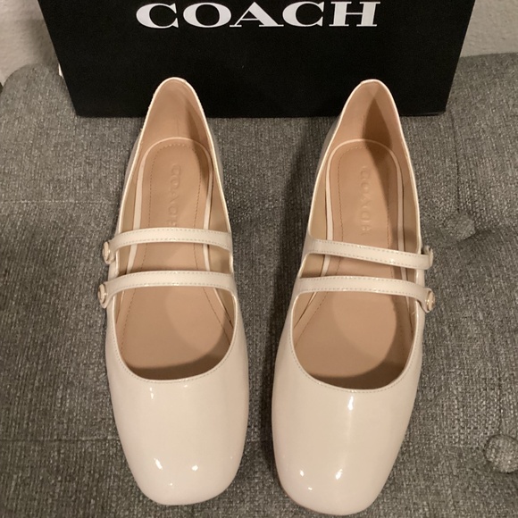 COACH Women's Winley Double Buckle Mary Jane Ballet Flats, size 8 - Picture 1 of 11